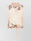 Dries Van Noten Carmasa Top With Keyhole Neck And Tie Detail In Nude