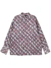 Dries Van Noten Checkered Long Sleeve Embroidered Top In Red