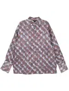 Dries Van Noten Checkered Long Sleeve Embroidered Top In Pink