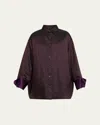 Dries Van Noten Cartan Striped Twill Oversized Button-down Shirt In Red