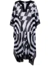 Dries Van Noten Caftan With Print In Black