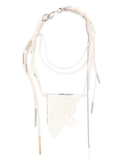 Dries Van Noten Carved Pendant Necklace In Nude