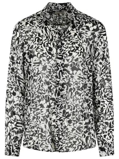 Dries Van Noten Men Carvies Viscose Shirt In Multi