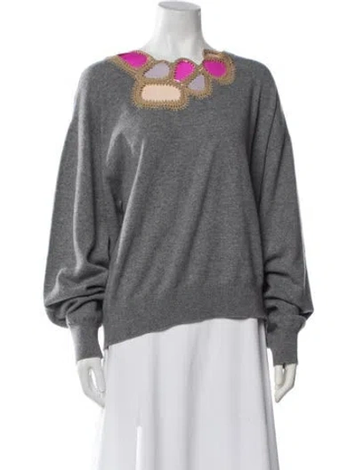 Pre-owned Dries Van Noten Cashmere Crew Neck Sweater In Grey
