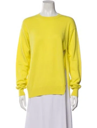 Pre-owned Dries Van Noten Cashmere Crew Neck Sweater In Yellow