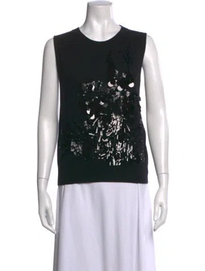 Pre-owned Dries Van Noten Cashmere Graphic Print Sweater In Black