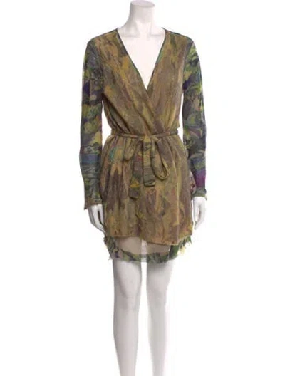 Pre-owned Dries Van Noten Cashmere Mini Dress In Multi