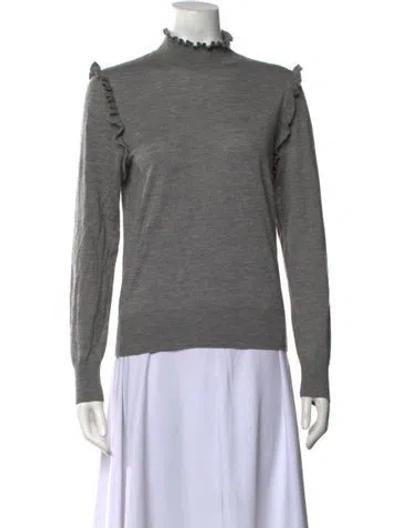 Pre-owned Dries Van Noten Cashmere Mock Neck Sweater In Grey