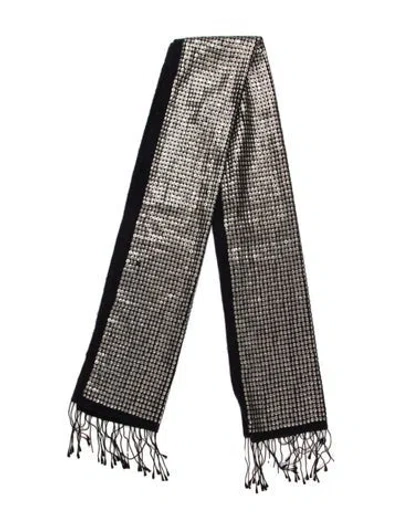 Pre-owned Dries Van Noten Cashmere Printed Scarf In Blue