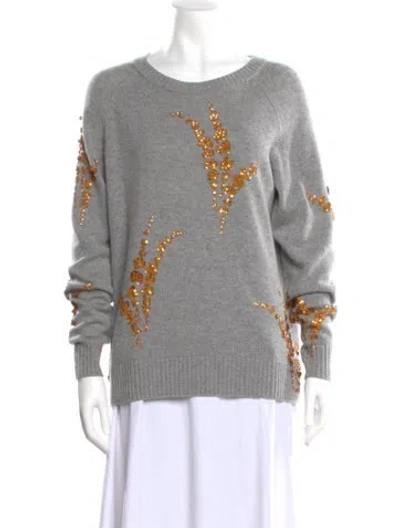 Pre-owned Dries Van Noten Cashmere Printed Sweater In Gray