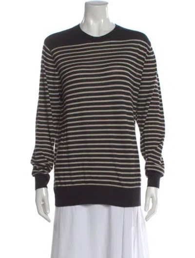 Pre-owned Dries Van Noten Cashmere Striped Sweater In Black