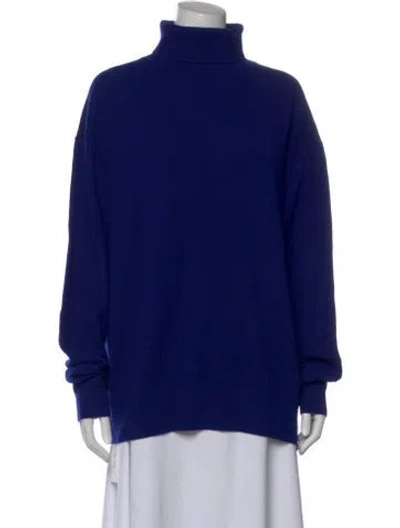 Pre-owned Dries Van Noten Cashmere Turtleneck Sweater In Blue