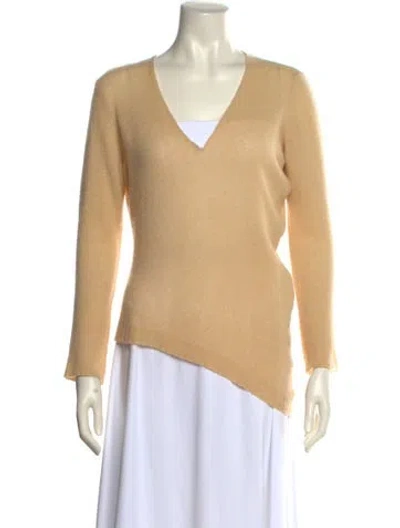Pre-owned Dries Van Noten Cashmere V-neck Sweater In Neutral