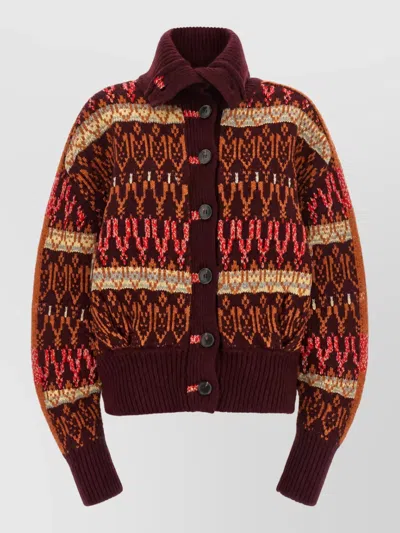 Dries Van Noten Cashmere Wool Fitted Cardigan In Brown
