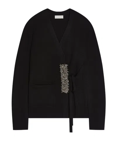 Dries Van Noten Cashmere Wrap Sweater In Black