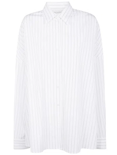 DRIES VAN NOTEN "CASIA 2022" FINES STRIPED SHIRT,252.010700.2021 509 NAVY