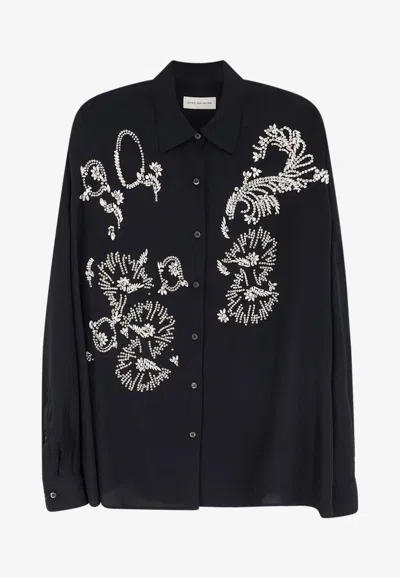 Dries Van Noten Casia Embellished Buttoned Shirt In Black