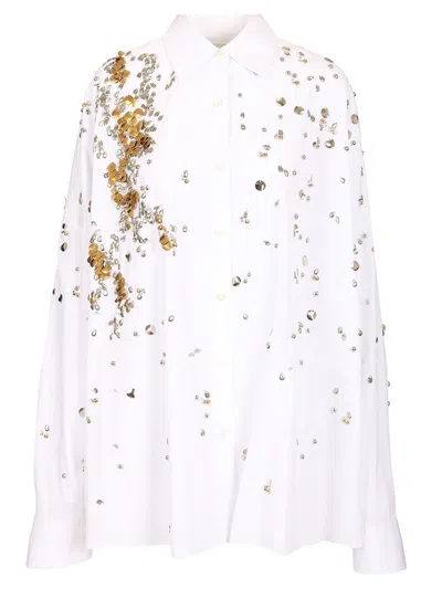 Dries Van Noten Casia Embrodered Shirt Shirts White