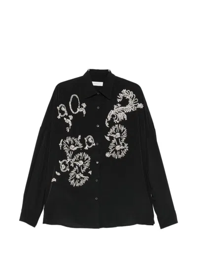 Dries Van Noten Casia Embroidered Shirt In Black