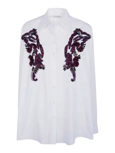 Dries Van Noten Casia Embroidered Shirt In White