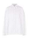 Dries Van Noten White Striped Cotton Cocoon Shirt In White