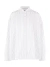 Dries Van Noten White Striped Cotton Cocoon Shirt In White