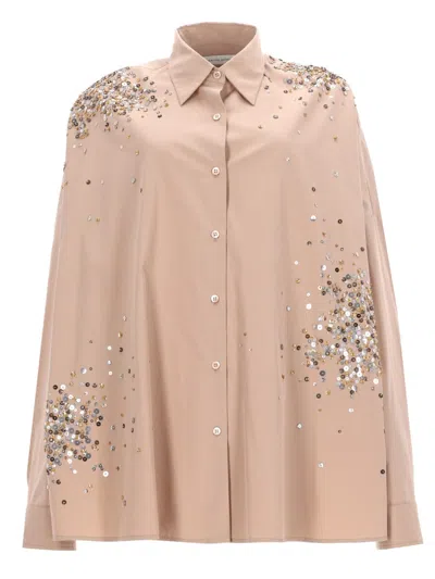 Dries Van Noten Casia Rhinestones Oversized Relaxed Shirt In White