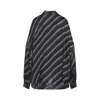 Dries Van Noten Striped Long Sleeve Casual Shirt In Black