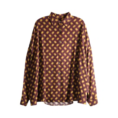 Pre-owned Dries Van Noten Casia Shirt 'burgundy' | Red | Women's Size S