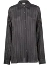Dries Van Noten Womens Brown Casia Oversized Stripe-print Crepe Shirt In Brown