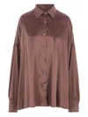 Dries Van Noten Long Sleeve Relaxed Fit Collared Shirt In Brown