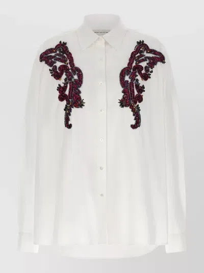 Dries Van Noten Casia Shirt Collar Embellished Long Sleeve Relaxed In Multi