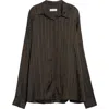 Dries Van Noten Womens Brown Casia Oversized Stripe-print Crepe Shirt In Brown