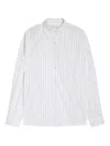 Dries Van Noten Pinstripe Button-down Shirt In Soft Viscose-cotton Blend In White