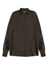 Dries Van Noten Womens Brown Casia Oversized Stripe-print Crepe Shirt In Brown
