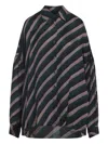 Dries Van Noten Striped Long Sleeve Casual Shirt In Green