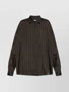 Dries Van Noten Womens Brown Casia Oversized Stripe-print Crepe Shirt In Brown