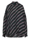 Dries Van Noten Striped Long Sleeve Casual Shirt In Multi