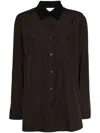 Dries Van Noten Casual Chic Long-sleeve Shirt In Brown