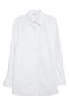 Dries Van Noten Casio Cotton Poplin Button-up Shirt In White