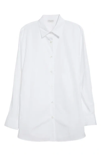 Dries Van Noten Casio Cotton Poplin Button-up Shirt In White