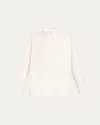 Dries Van Noten Casio Denim Button Down Shirt In Off White