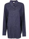 Dries Van Noten Casual Denim Long Sleeve Shirt In Blue