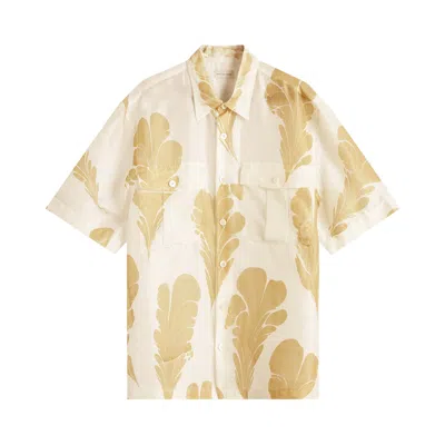 Pre-owned Dries Van Noten Cass Japanese Print Vacation Shirt 'cream' | Men's Size L