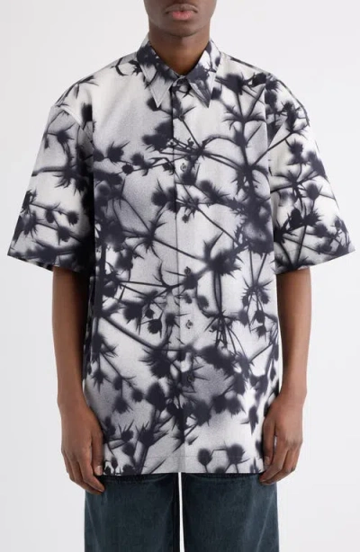 DRIES VAN NOTEN DRIES VAN NOTEN CASSIDYE FLORAL COTTON POPLIN BUTTON-UP SHIRT