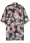 Dries Van Noten Cass Floral Silk Button-up Shirt In Pink