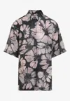 Dries Van Noten Cass Floral Silk Button-up Shirt In Multicolor