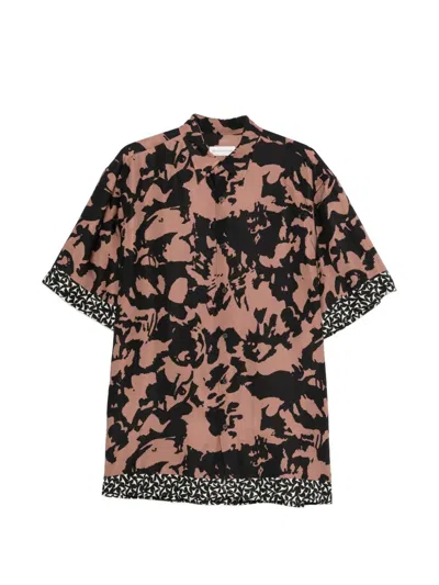 Dries Van Noten "cassidye" Short Sleeves Print Shirt In Multi
