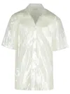 Dries Van Noten Cassidye Silver Nylon Shirt In Silver