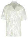 Dries Van Noten Cassidye Silver Nylon Shirt In Silver